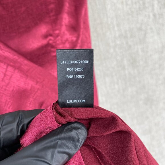 Lulus Dress Mini Satin Lisette One Shoulder Jacquard Cocktail Party Bodice Large - Picture 10 of 13